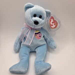 Ty Beanie Baby EGGS II 2001 Blue Easter Egg Patch Bear